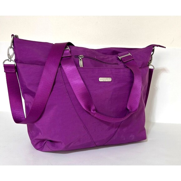 Baggallini Lavender Avenue Tote Laptop Travel Double Handles Purple 18X12 - Picture 2 of 13